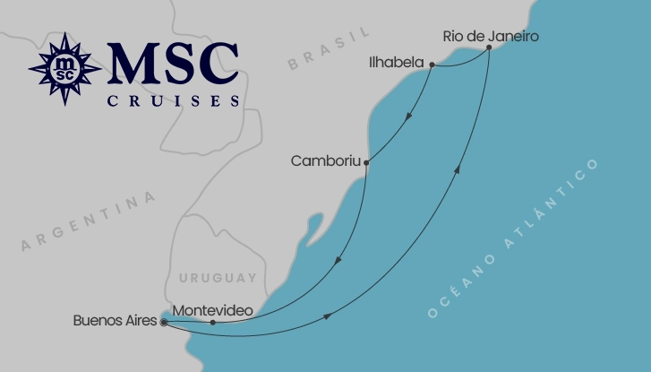 Mapa MSC Fantasia